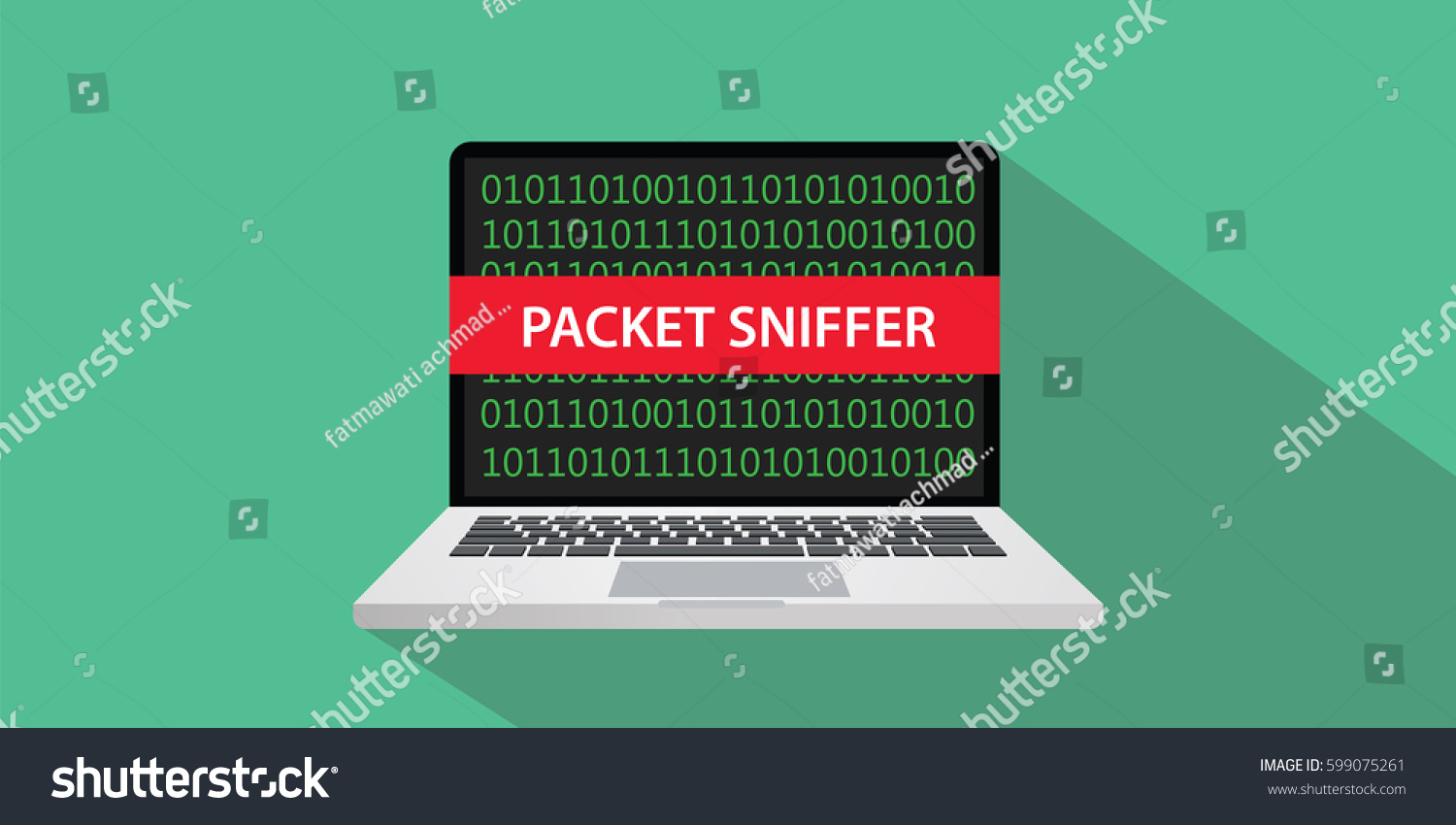 Packet Sniffer Concept Illustration With Laptop Royalty Free Stock