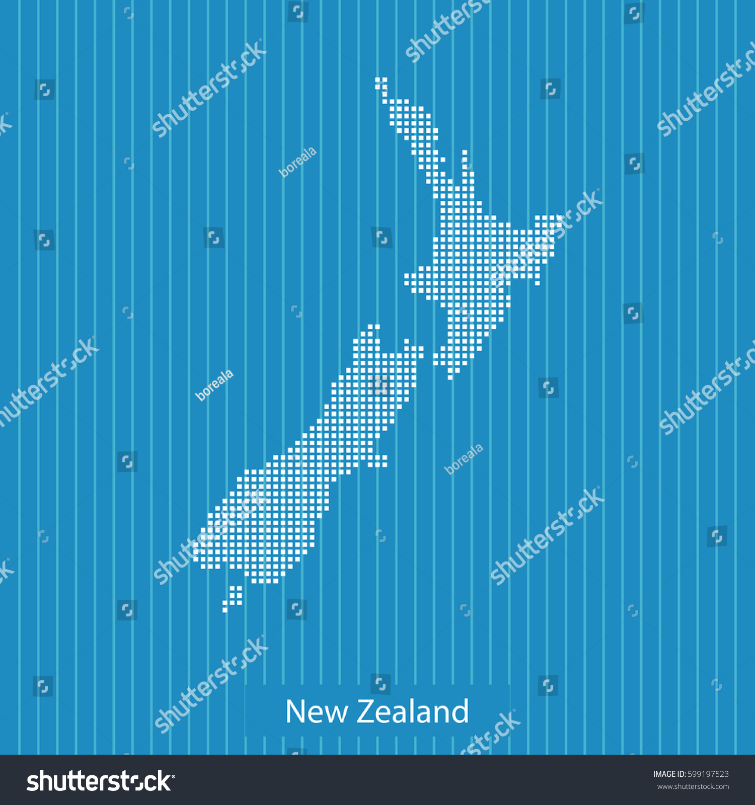 Map Of New Zealand - Royalty Free Stock Vector 599197523 - Avopix.com