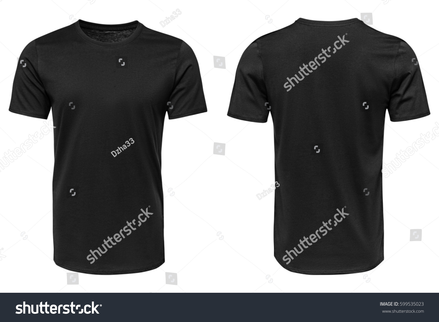 Black t-shirt, clothes on isolated white background. #599535023