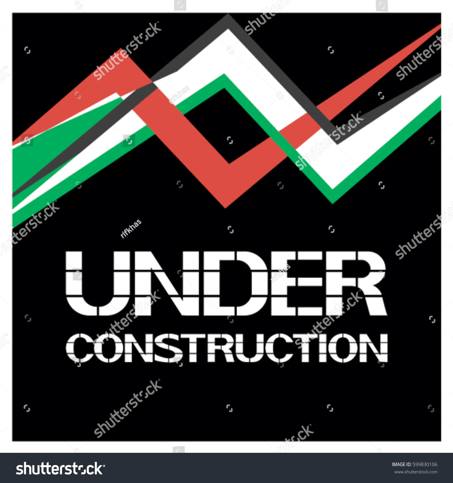 Under Construction Black Icon Poster Informing Royalty Free Stock