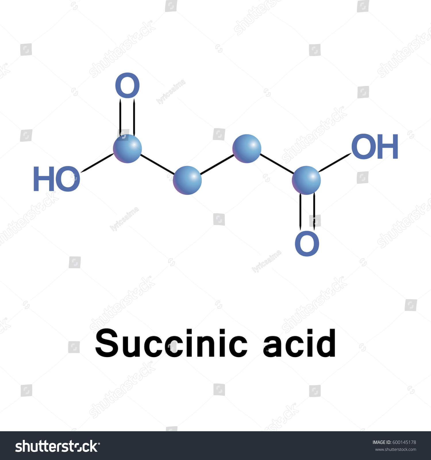 Succinic acid is a dicarboxylic acid, it takes - Royalty Free Stock ...