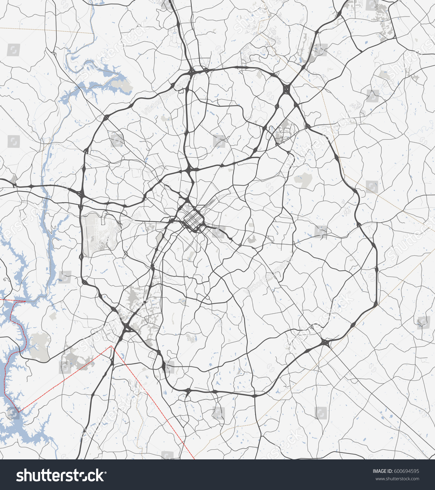 Map Charlotte city. North Carolina Roads - Royalty Free Stock Vector ...