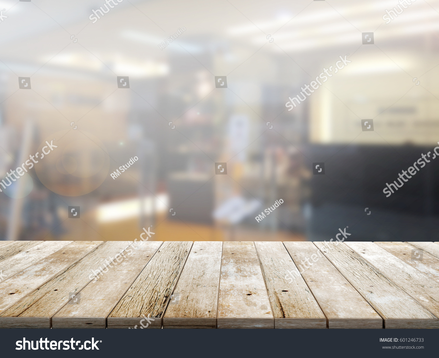 closeup top wood table with Blur Background #601246733