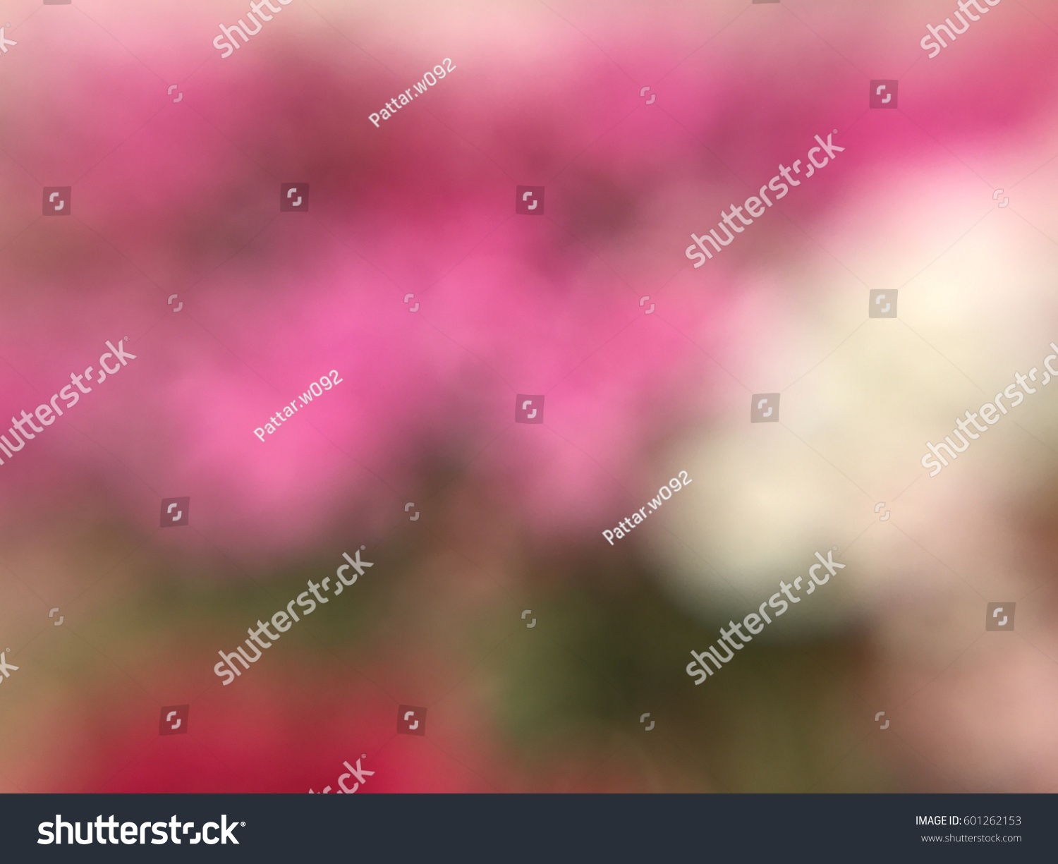 Abstract defocused and blurred bokeh background of colorful flowers. #601262153