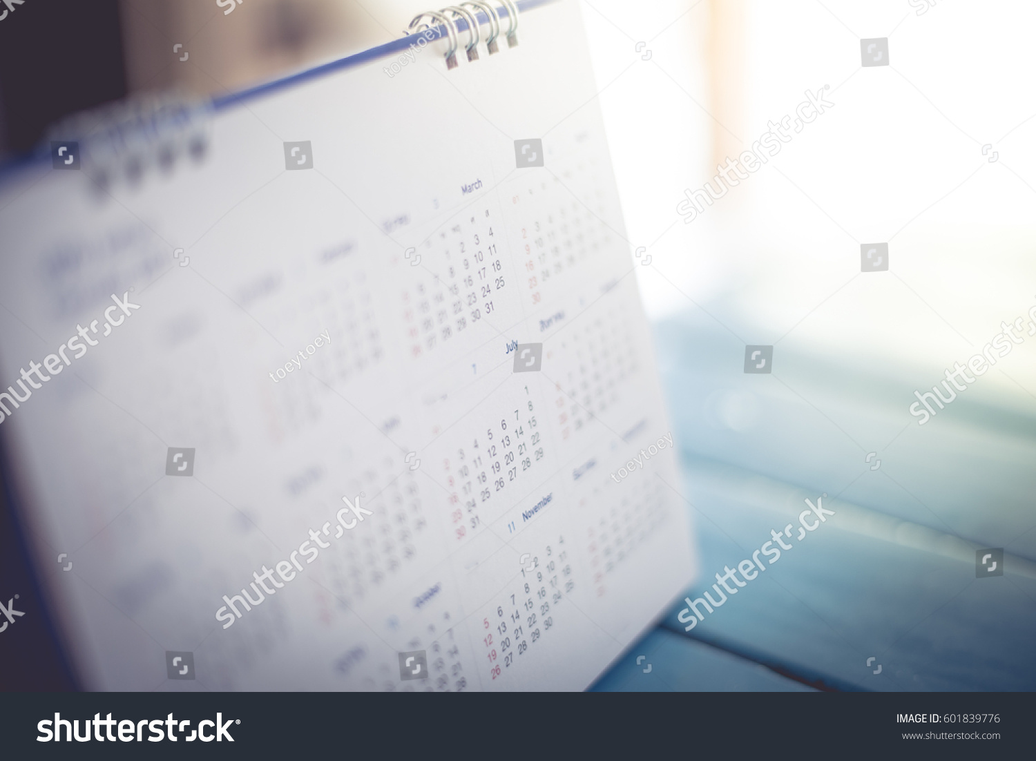 blurred calendar page #601839776