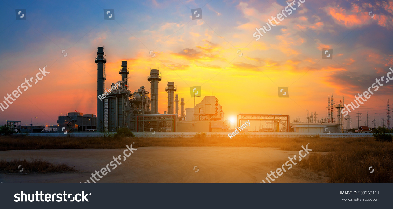 Industrial view at oil refinery plant form industry zone. #603263111
