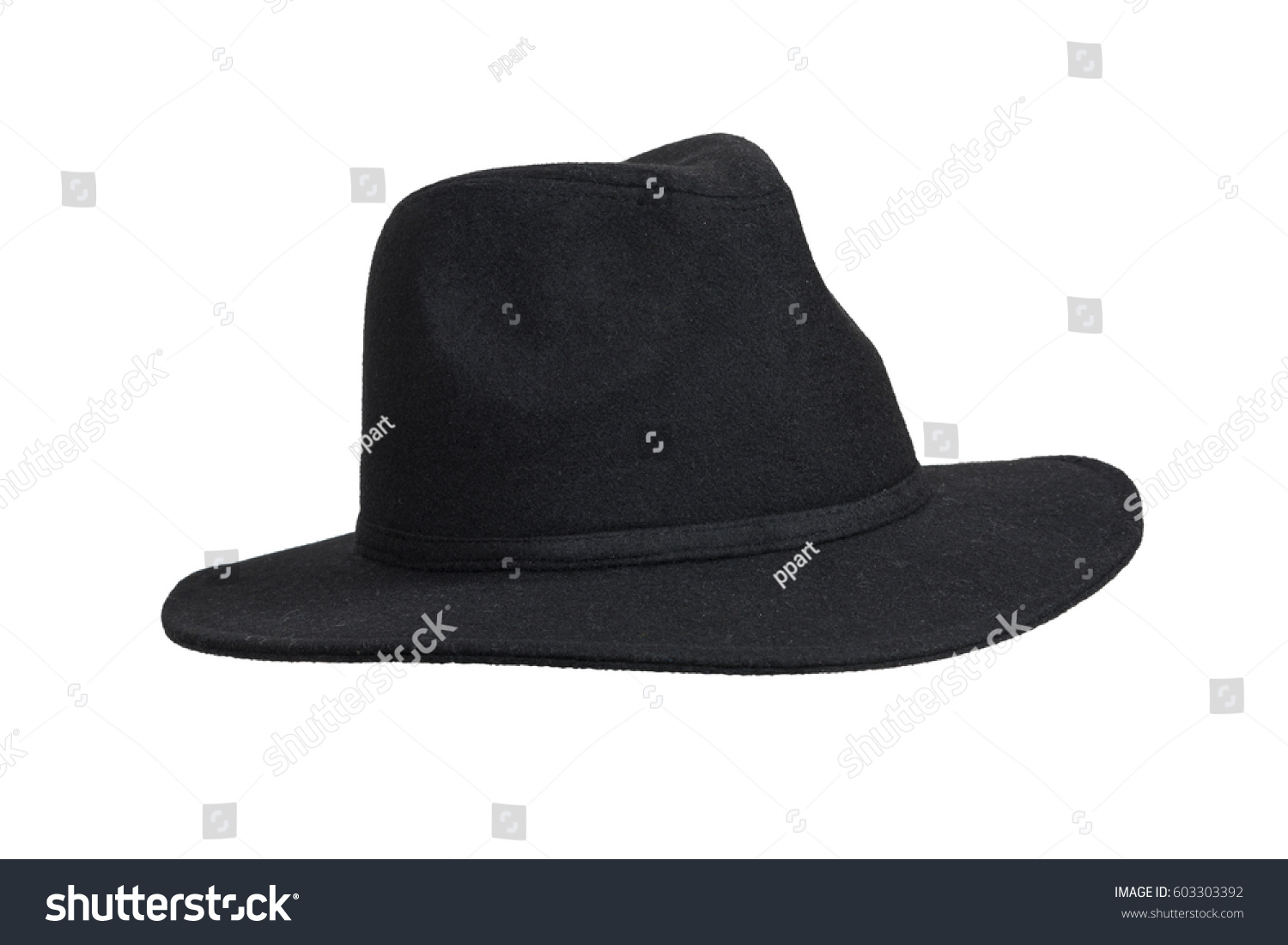 Black woolen hat isolated on white with clipping path. #603303392