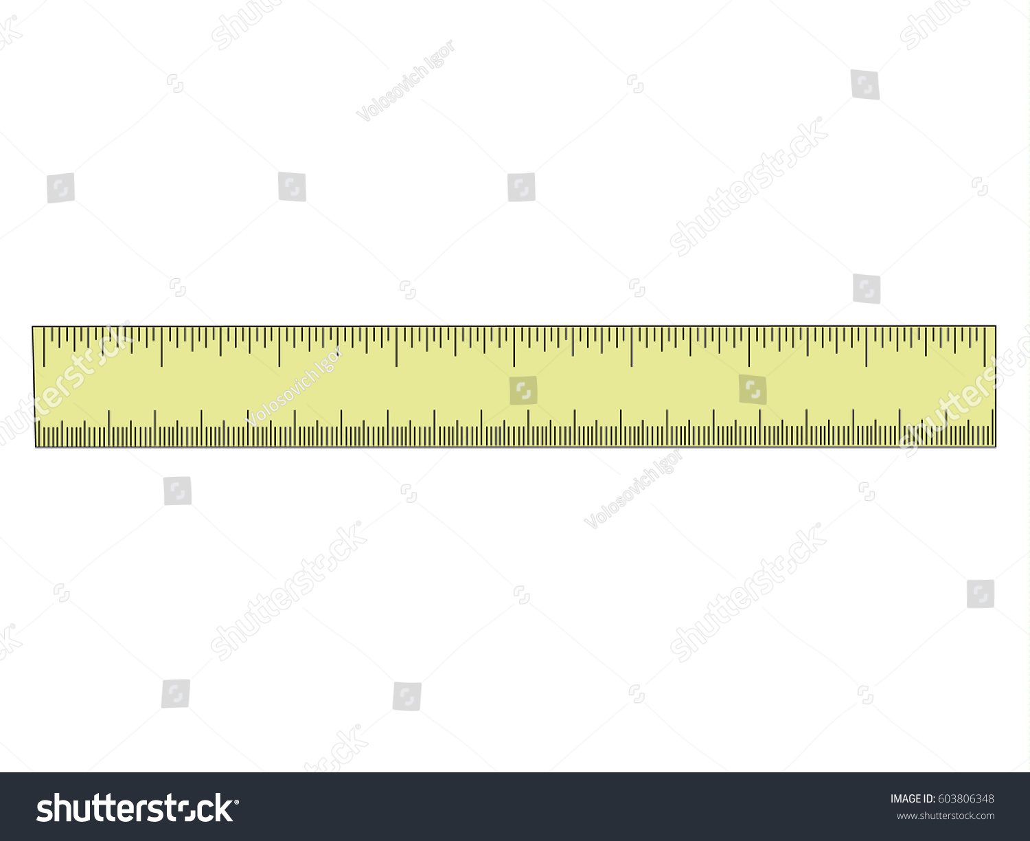 Ruler yellow realistic vector illustration - Royalty Free Stock Vector ...