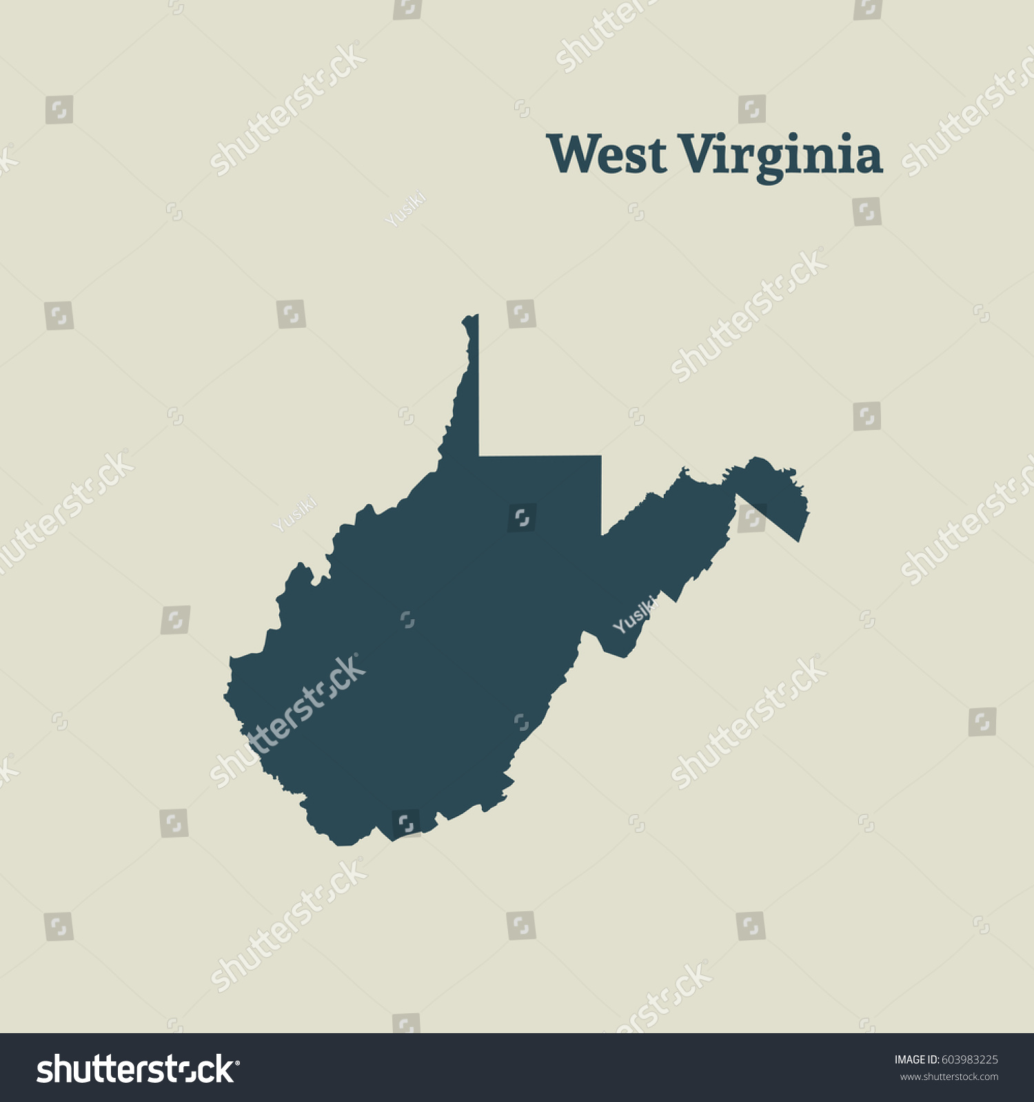 Outline map of West Virginia. - Royalty Free Stock Vector 603983225 ...