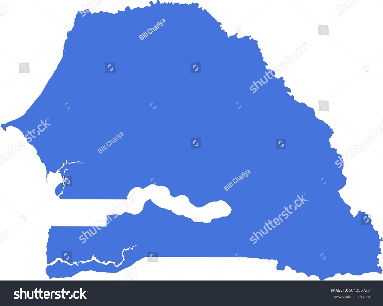 Senegal vector blue map #604256723