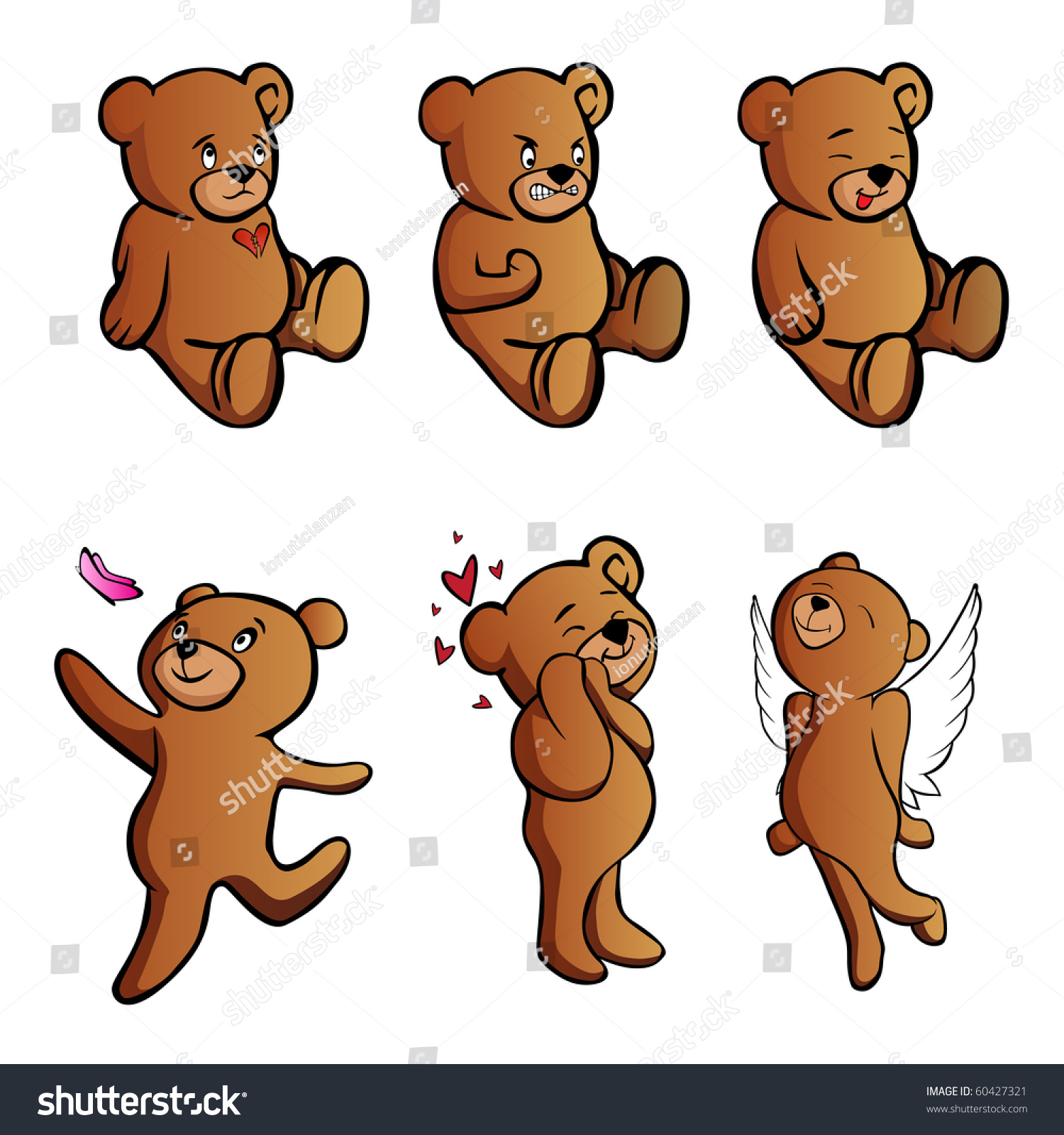 emotional teddy bears illustration - Royalty Free Stock Photo 60427321 - Avopix.com