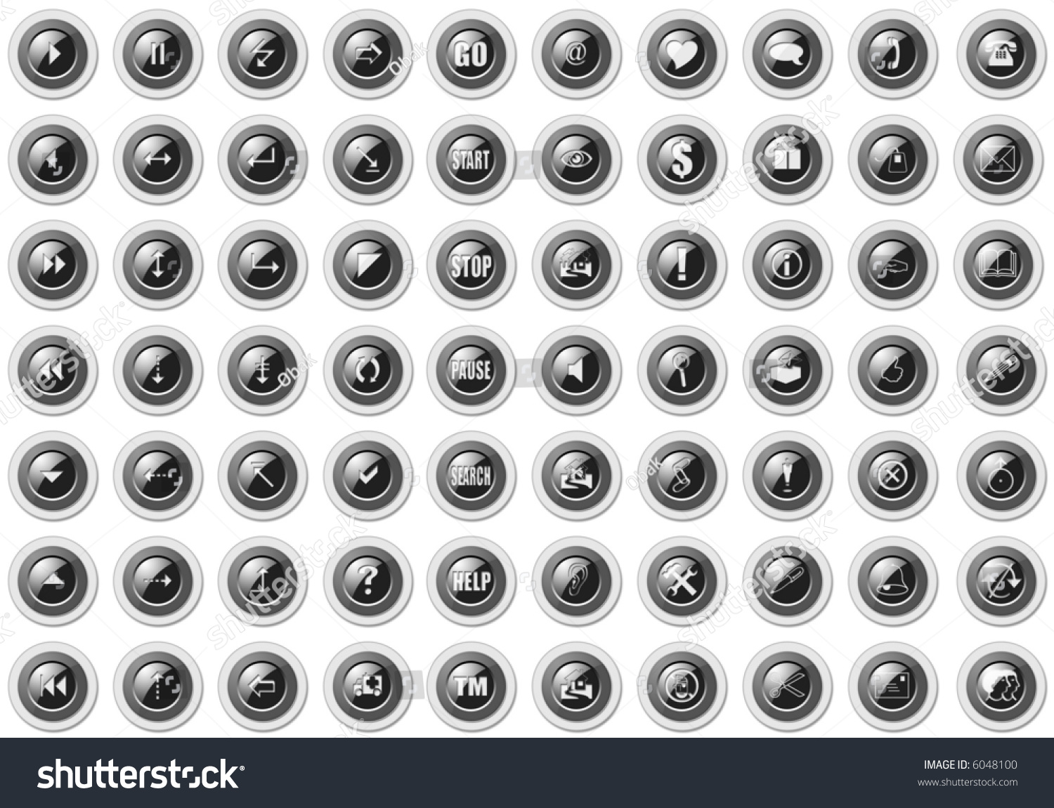 70 Realistic buttons ready to use - Royalty Free Stock Photo 6048100 ...