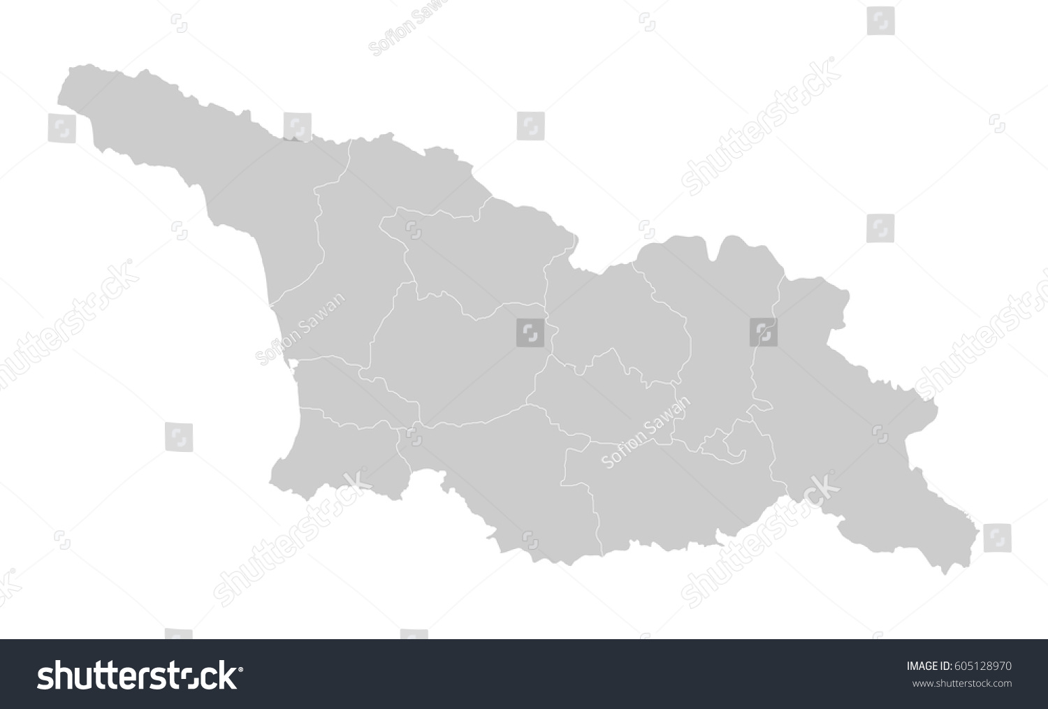 Map - Georgia South Hestia - Royalty Free Stock Vector 605128970 ...