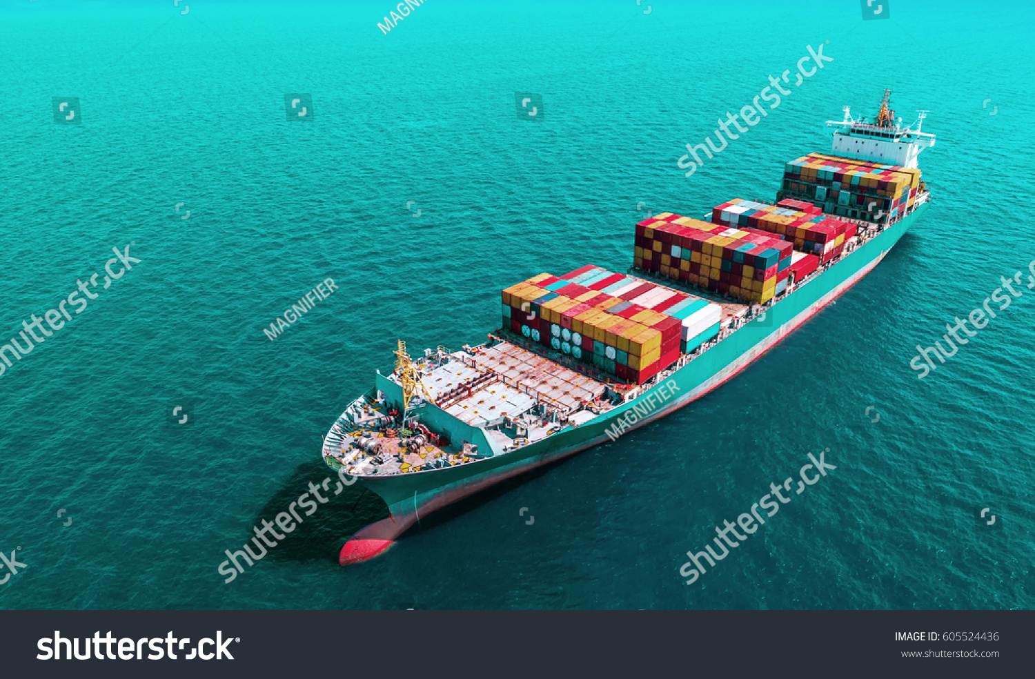 container,container ship in import export and business logistic,By crane ,Trade Port , Shipping,cargo to harbor, Aerial view,Water transport,International,Shell Marine,transportation,logistic #605524436