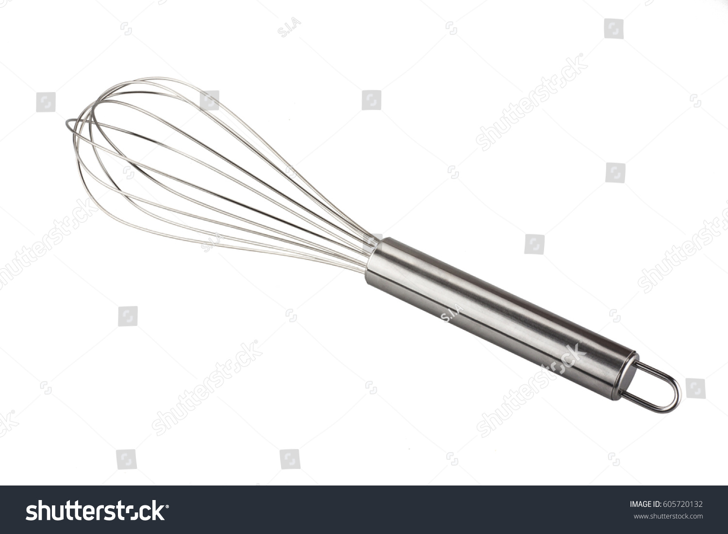 Stainless steel whisk isolated on white background #605720132