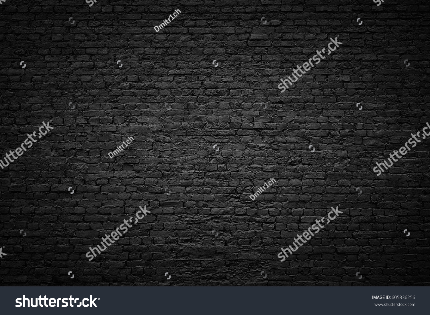 gloomy background, black brick wall of dark stone texture #605836256