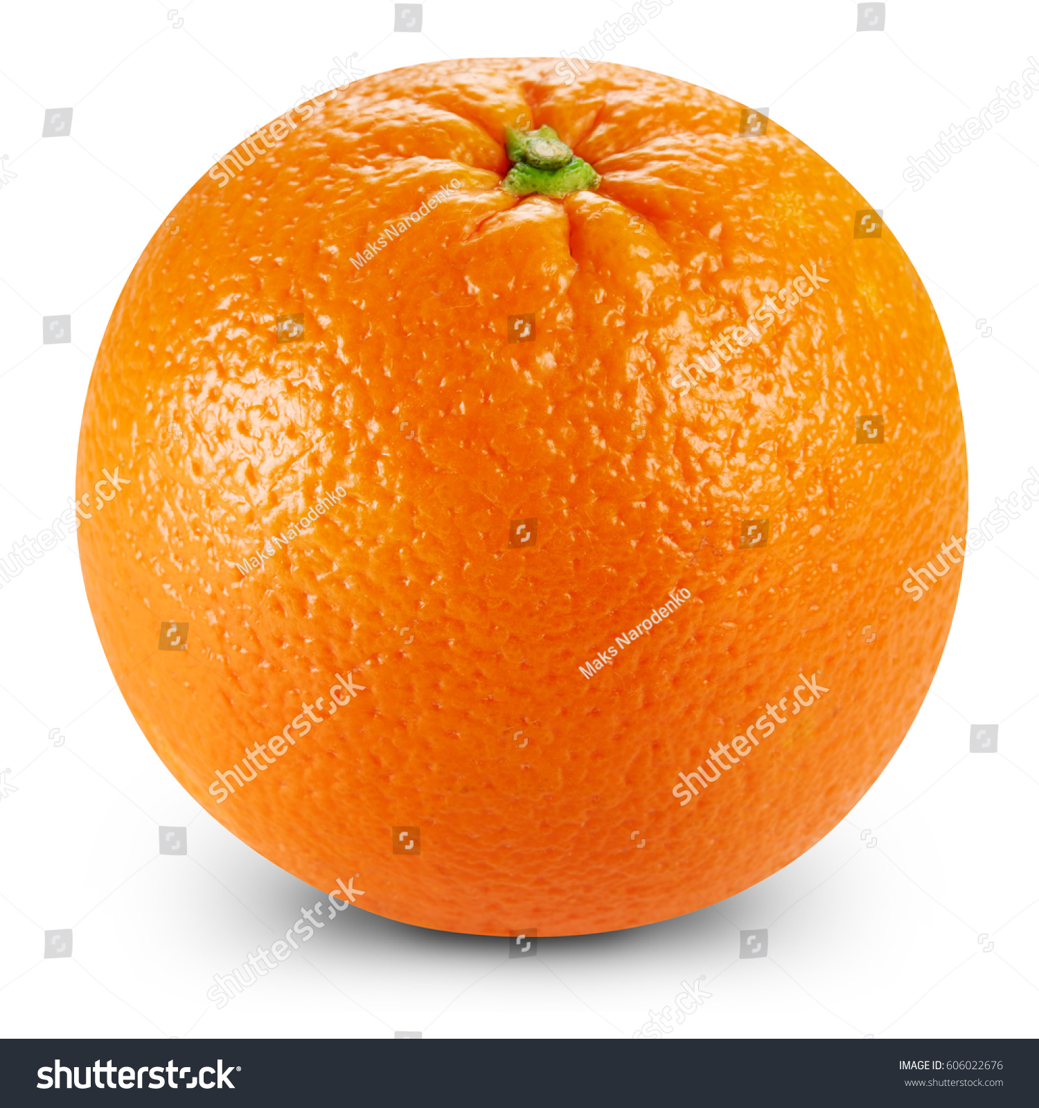 Ripe orange isolated on white background Clipping Path #606022676