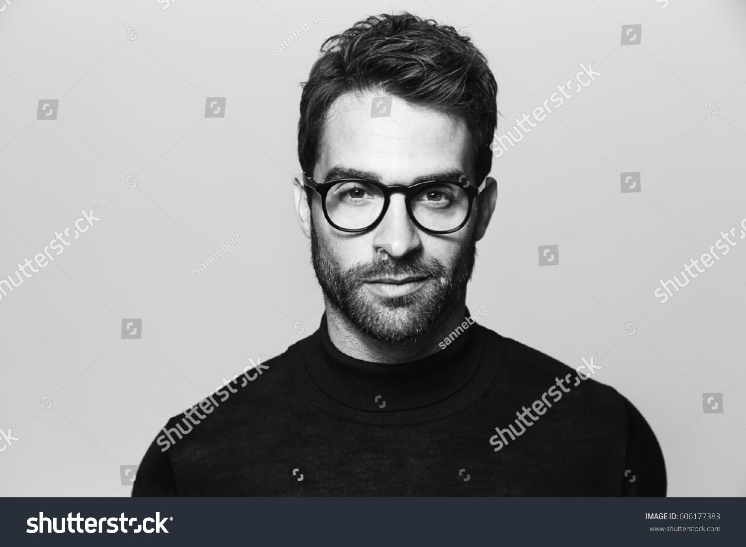 Handsome man in spectacles, portrait #606177383