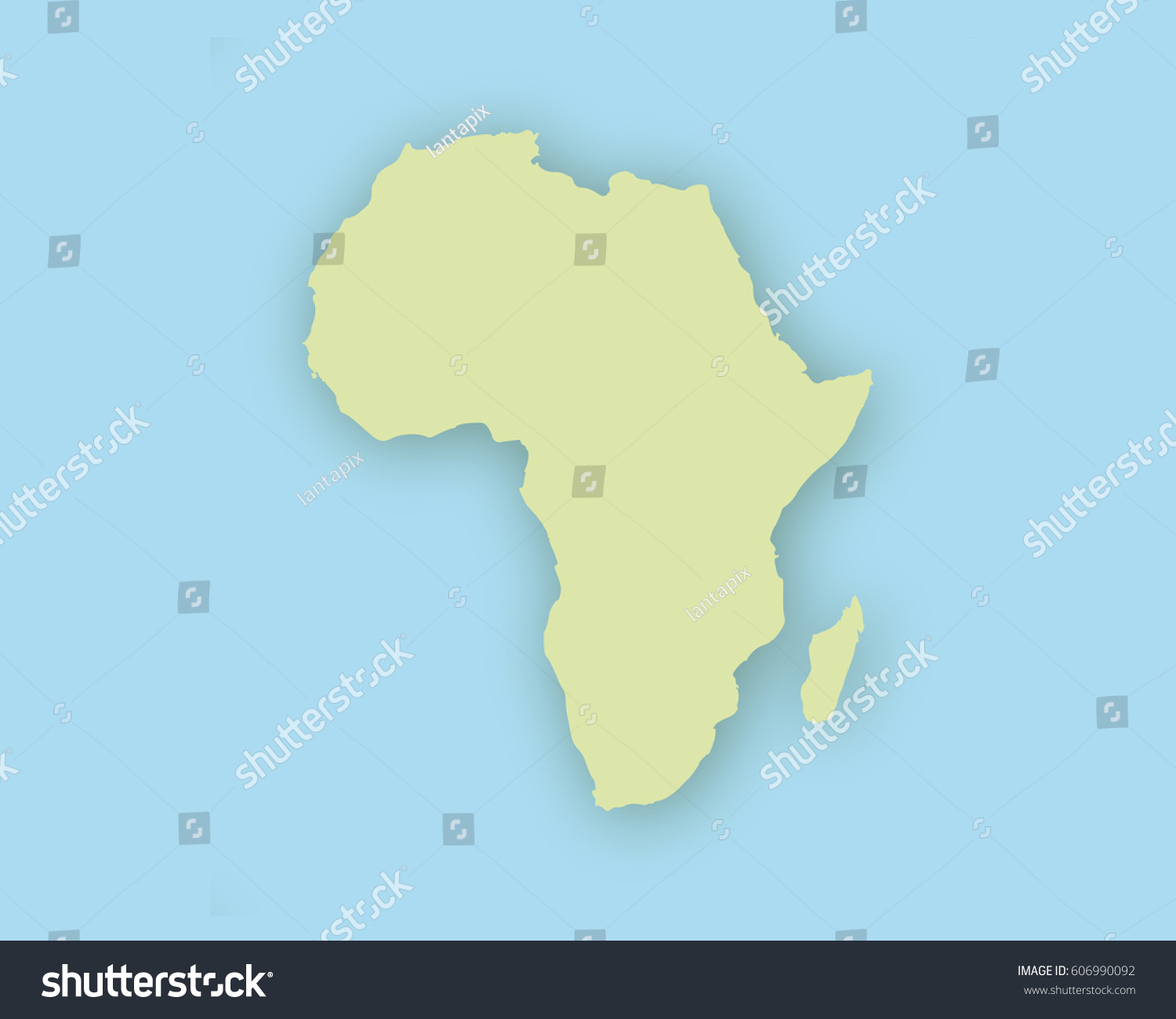 Map of Africa with shadow - Royalty Free Stock Vector 606990092 ...