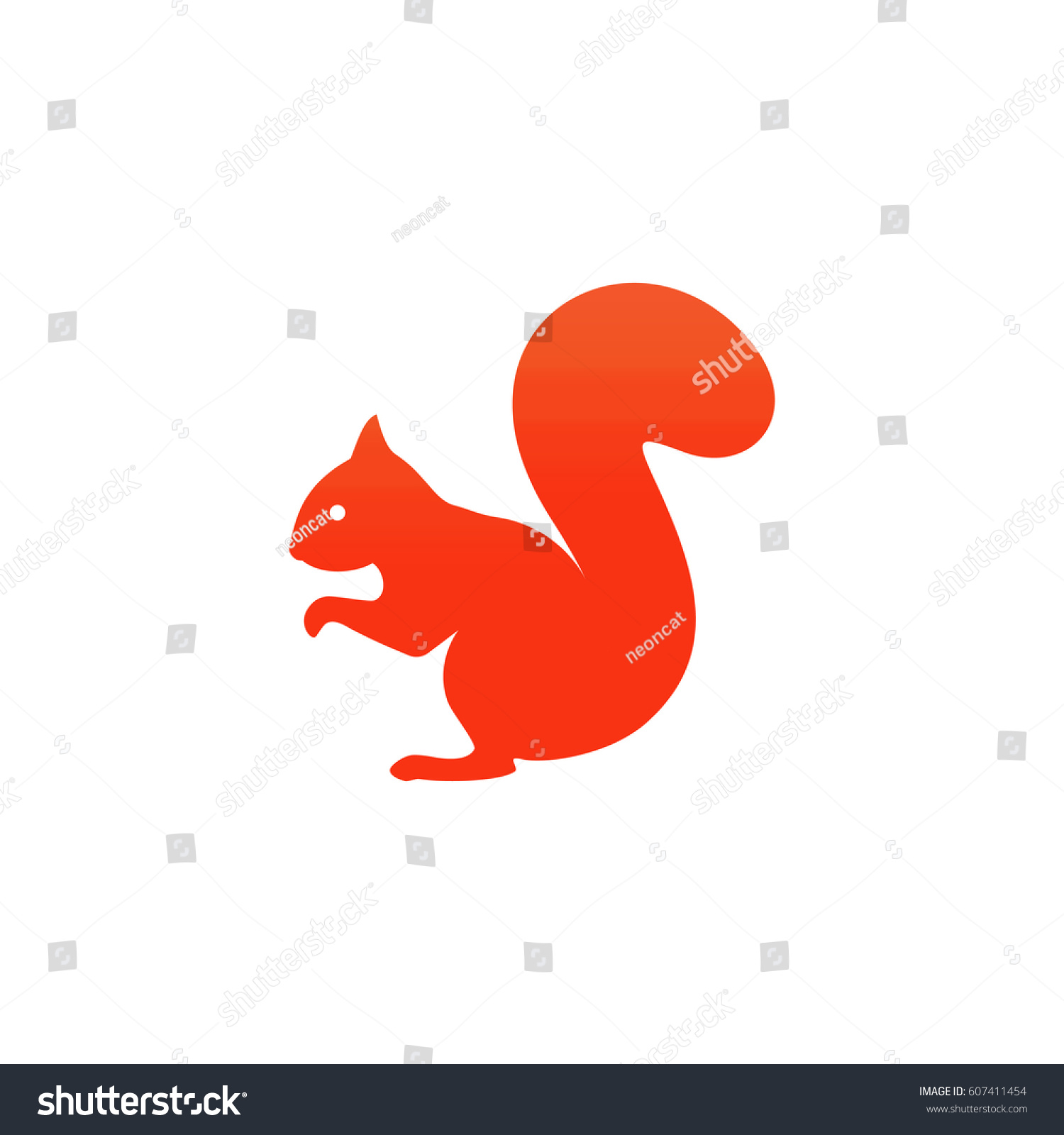 Squirrel sitting icon. Vector illustration. #607411454