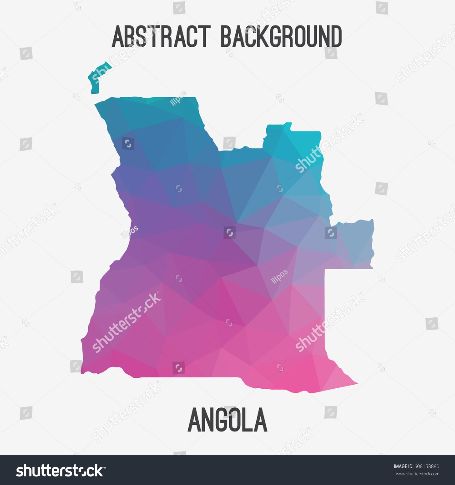 Angola Map In Geometric Polygonal Mosaic Style Royalty Free Stock