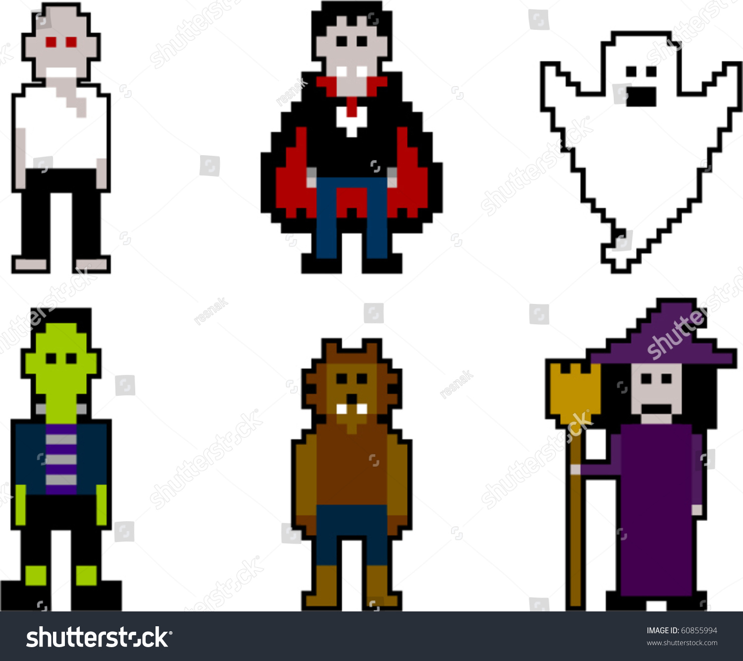 Vector Pixel Art Halloween Stock Photo 60855994 Avopixcom