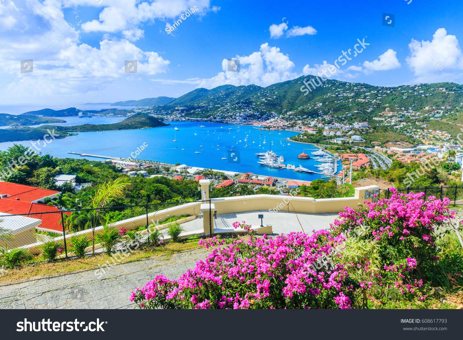 Caribbean, St Thomas US Virgin Islands. Panoramic view. #608617793