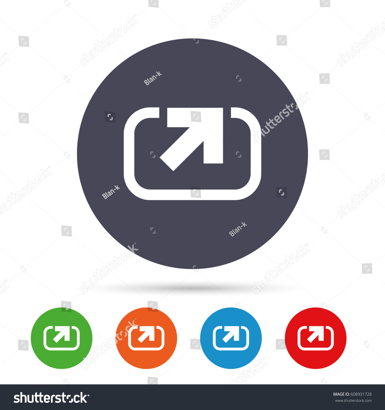 Action sign icon. Share symbol. Round colourful - Royalty Free Stock ...