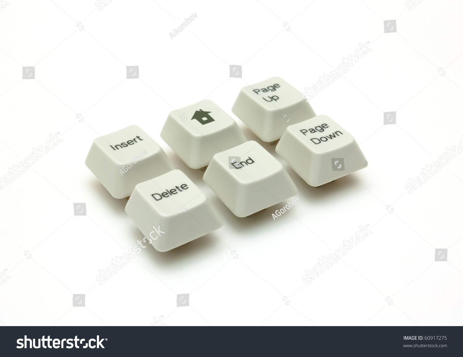 Six buttons of the keyboard isolated #60917275