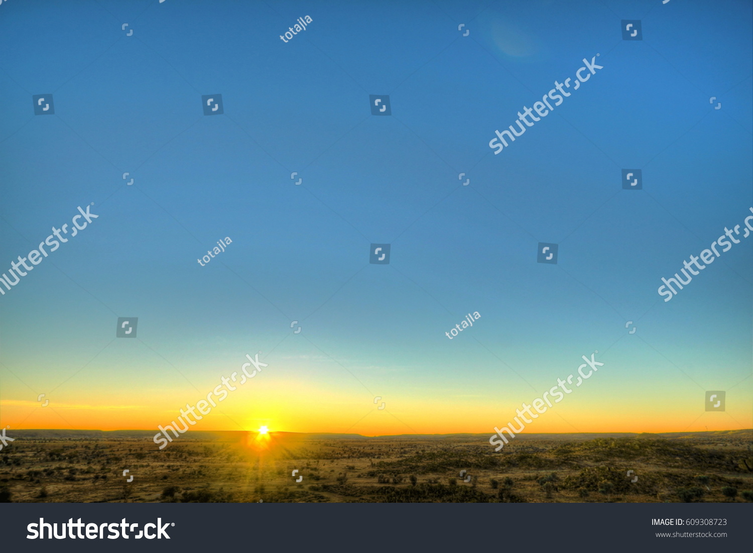 Sunset in Australian outback #609308723