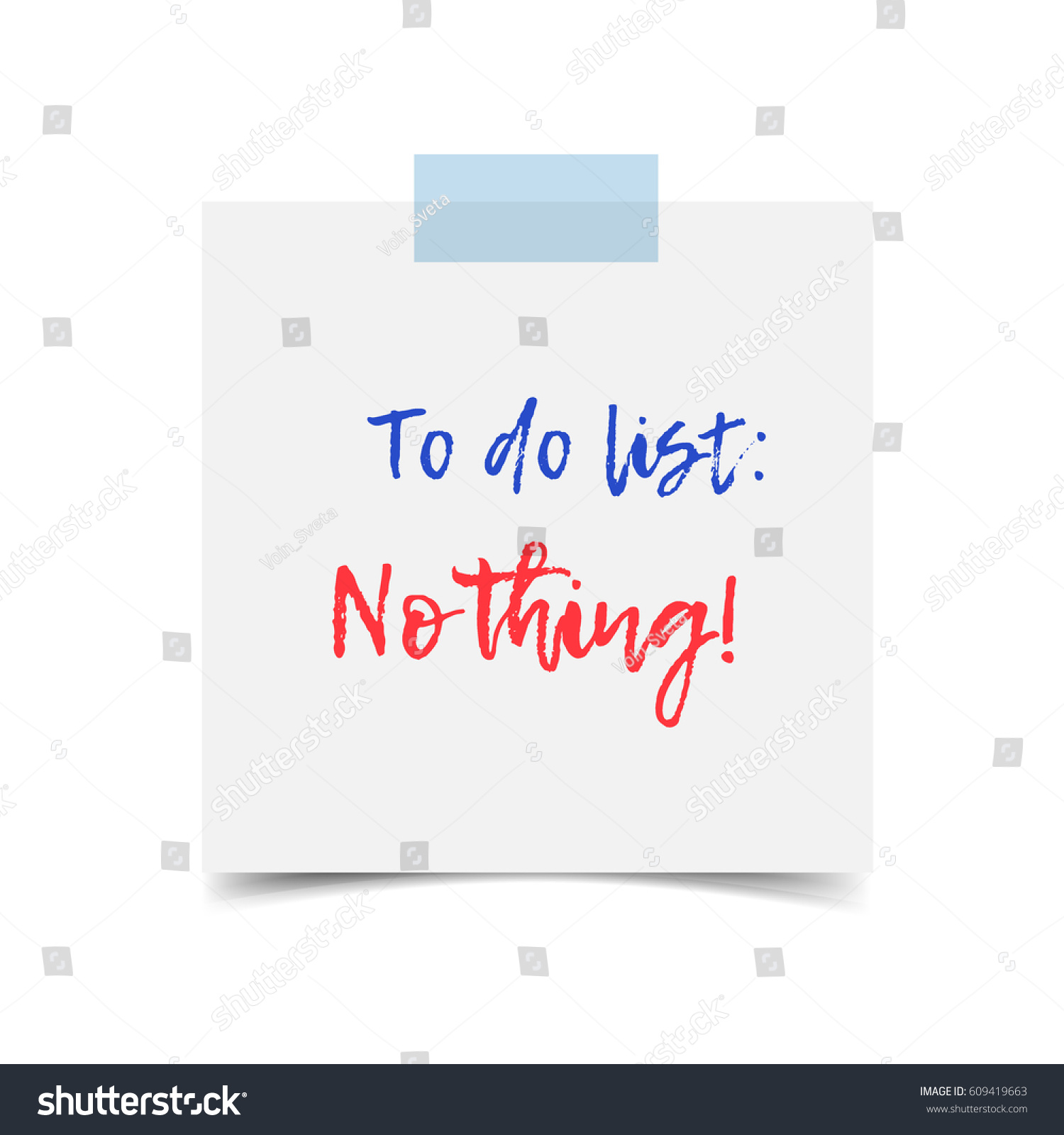 Vector to do list Nothing. White paper sheet Royalty Free Stock