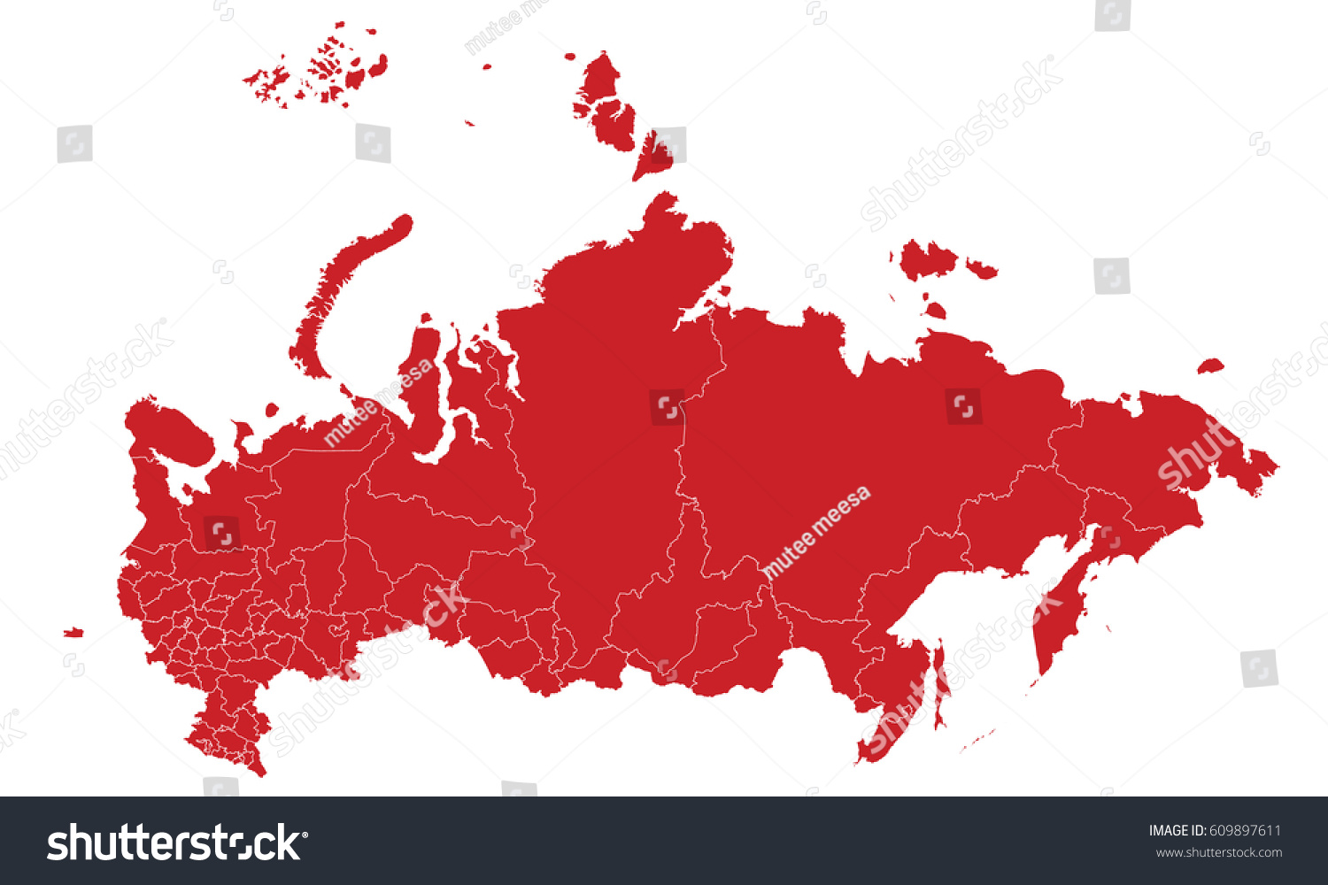 Russia map red color #609897611