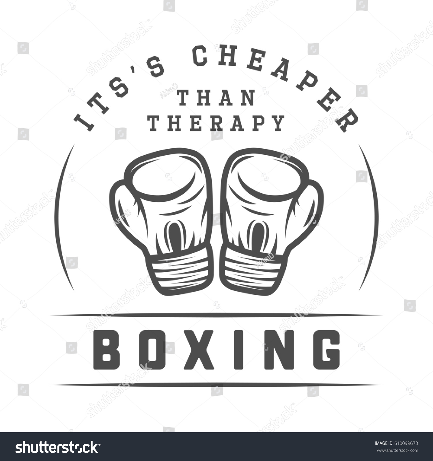 Vintage boxing slogan with motivation and Royalty Free Stock Photo