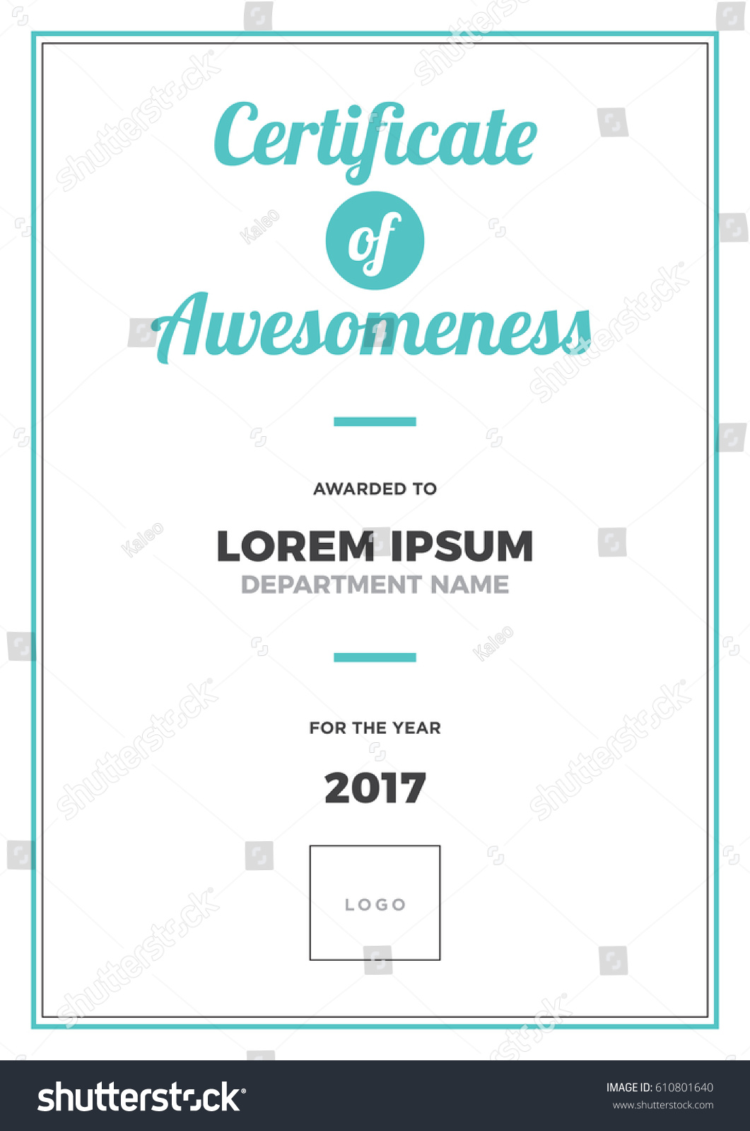 Certificate of Awesomeness Template. Award - Royalty Free Stock Vector ...