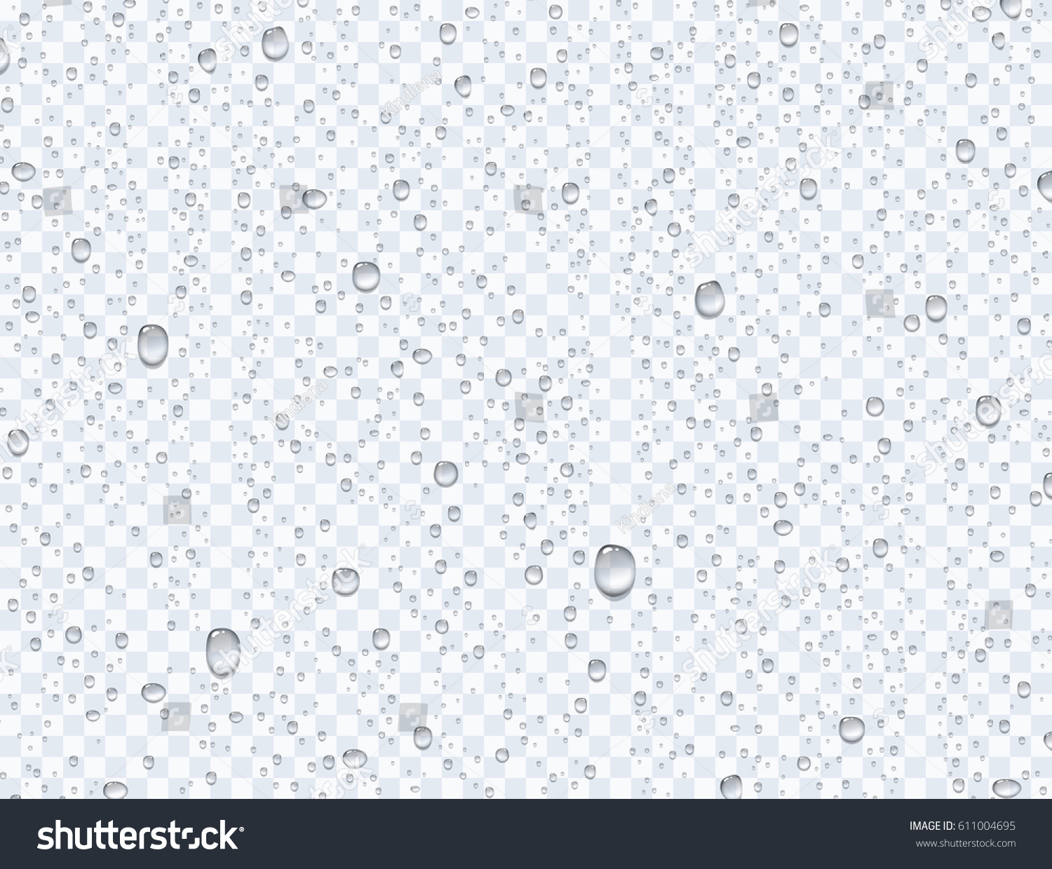 Water rain drops or steam shower isolated on transparent background. Realistic pure droplets condensed. Vector clear vapor water bubbles on window glass surface for your design. #611004695