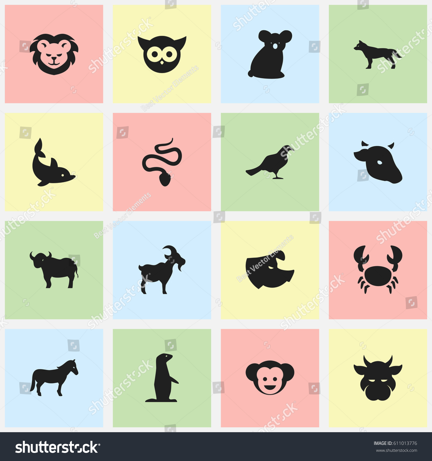 Set Of 16 Editable Zoology Icons. Includes - Royalty Free Stock Photo ...