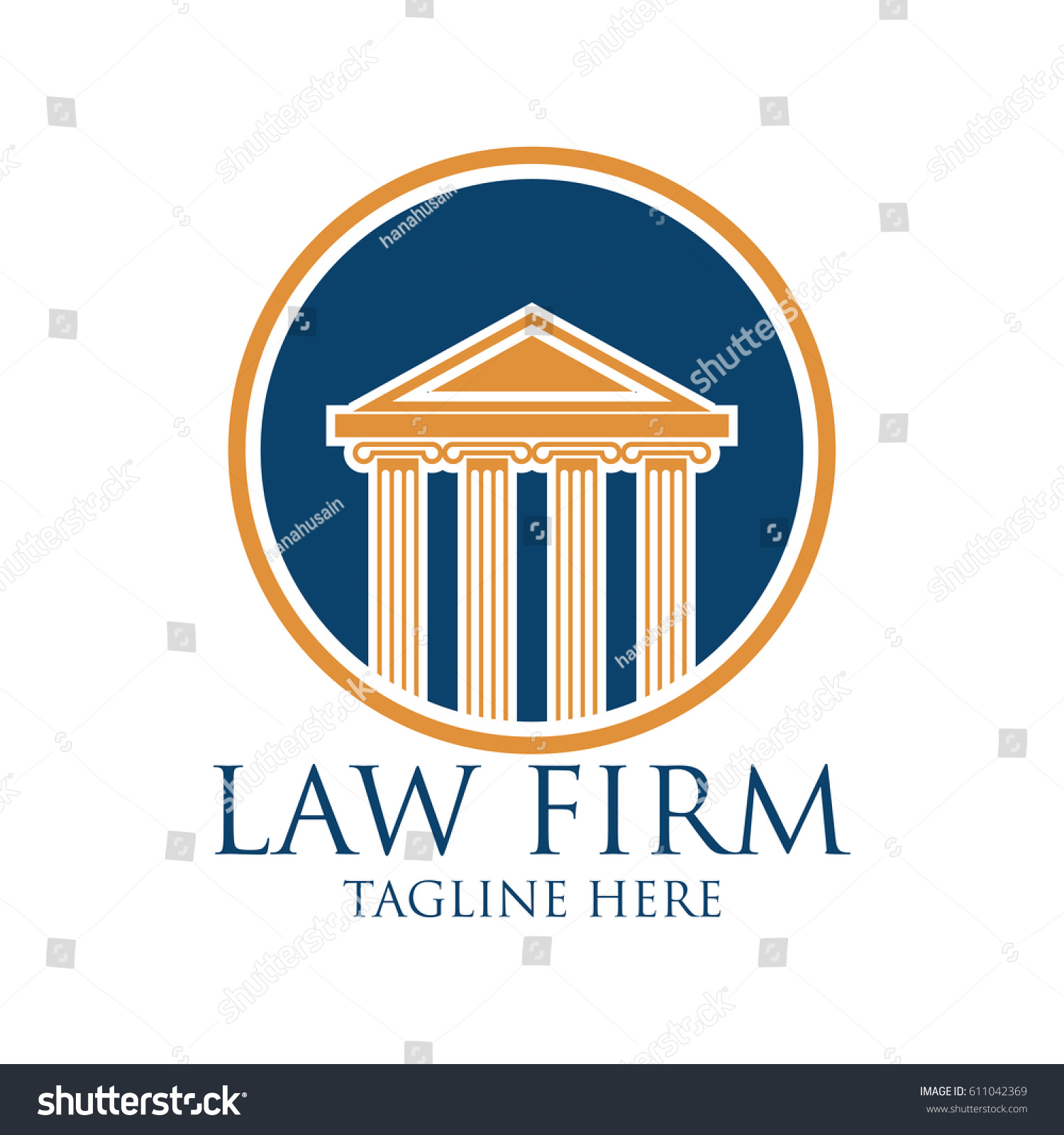 law firm logo with text space for your slogan / tagline, vector illustration #611042369