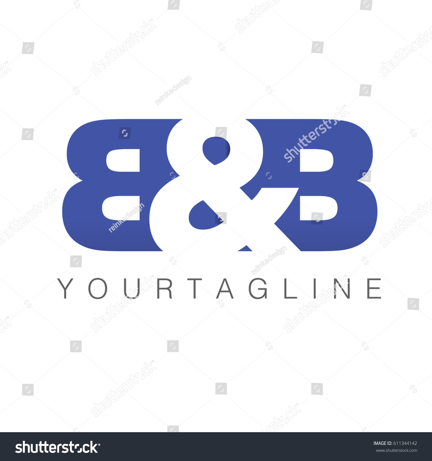 Letter B&B Element Logo Design - Royalty Free Stock Vector 611344142 ...