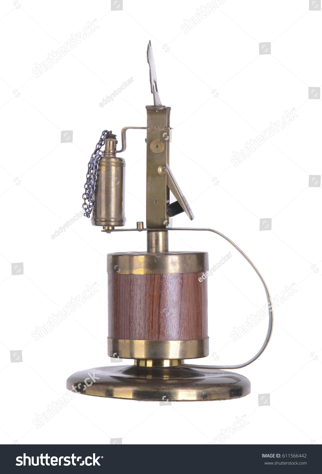 Retro lighter gasoline on a stand with a keg for cigarettes and isolated  isolated  isolated #611566442