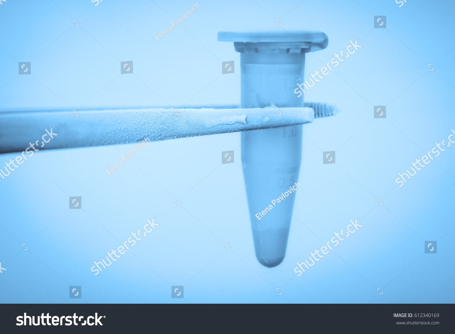  Test tube with sperm or eggs samples, cryopreservation in the liquid nitrogen  #612340169