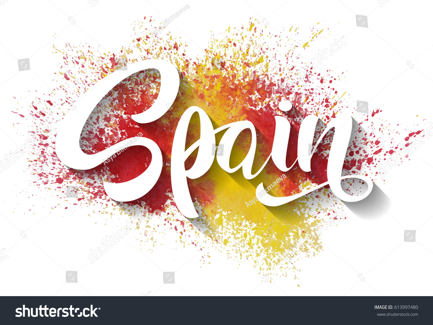 Hand Written Spain Vector Lettering The Flag Royalty Free Stock Vector Avopix Com