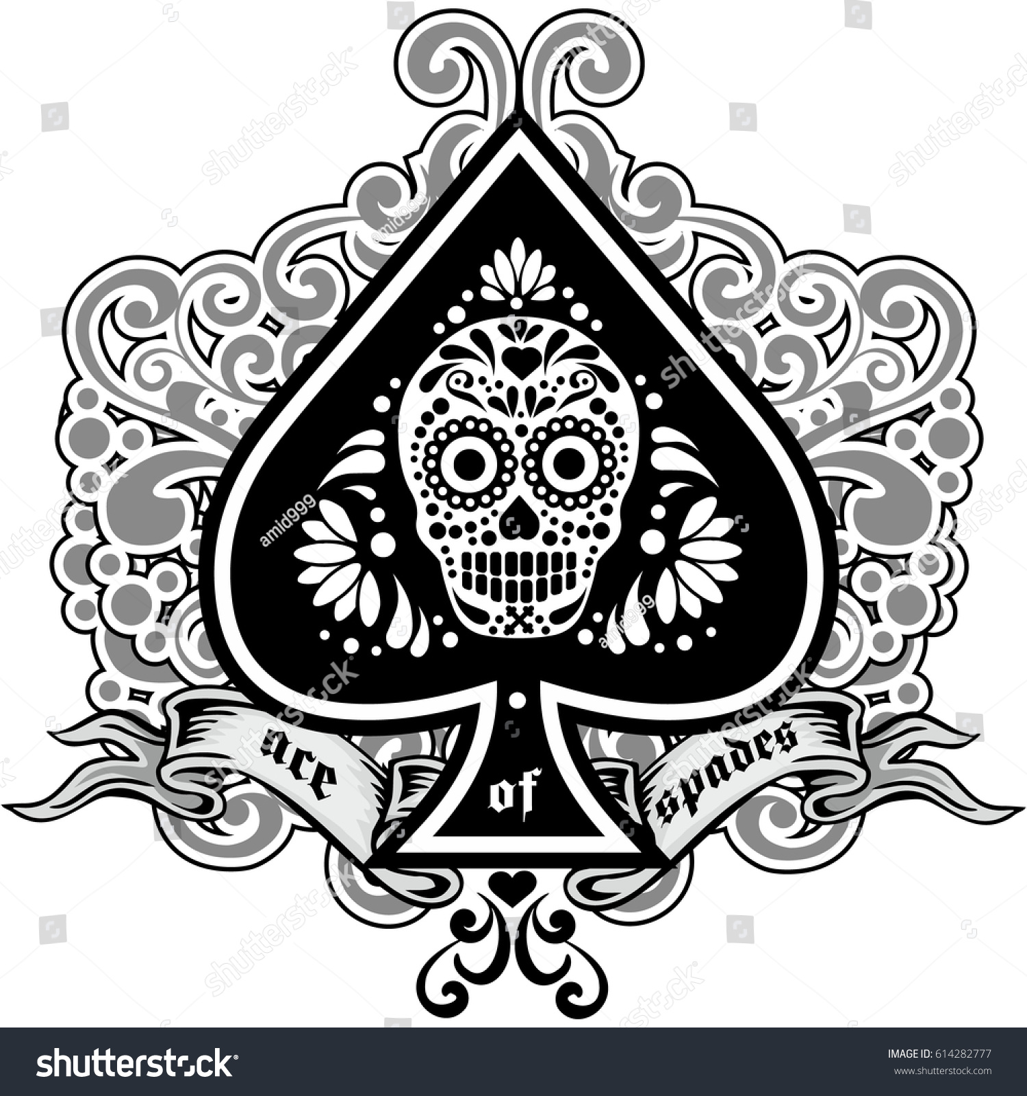 Poker,playing Card, Ace Of,spades, - Royalty Free Stock Vector 