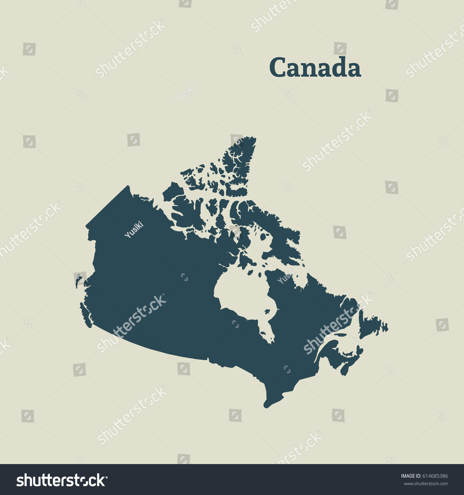 Outline map of Canada. Isolated vector - Royalty Free Stock Vector ...