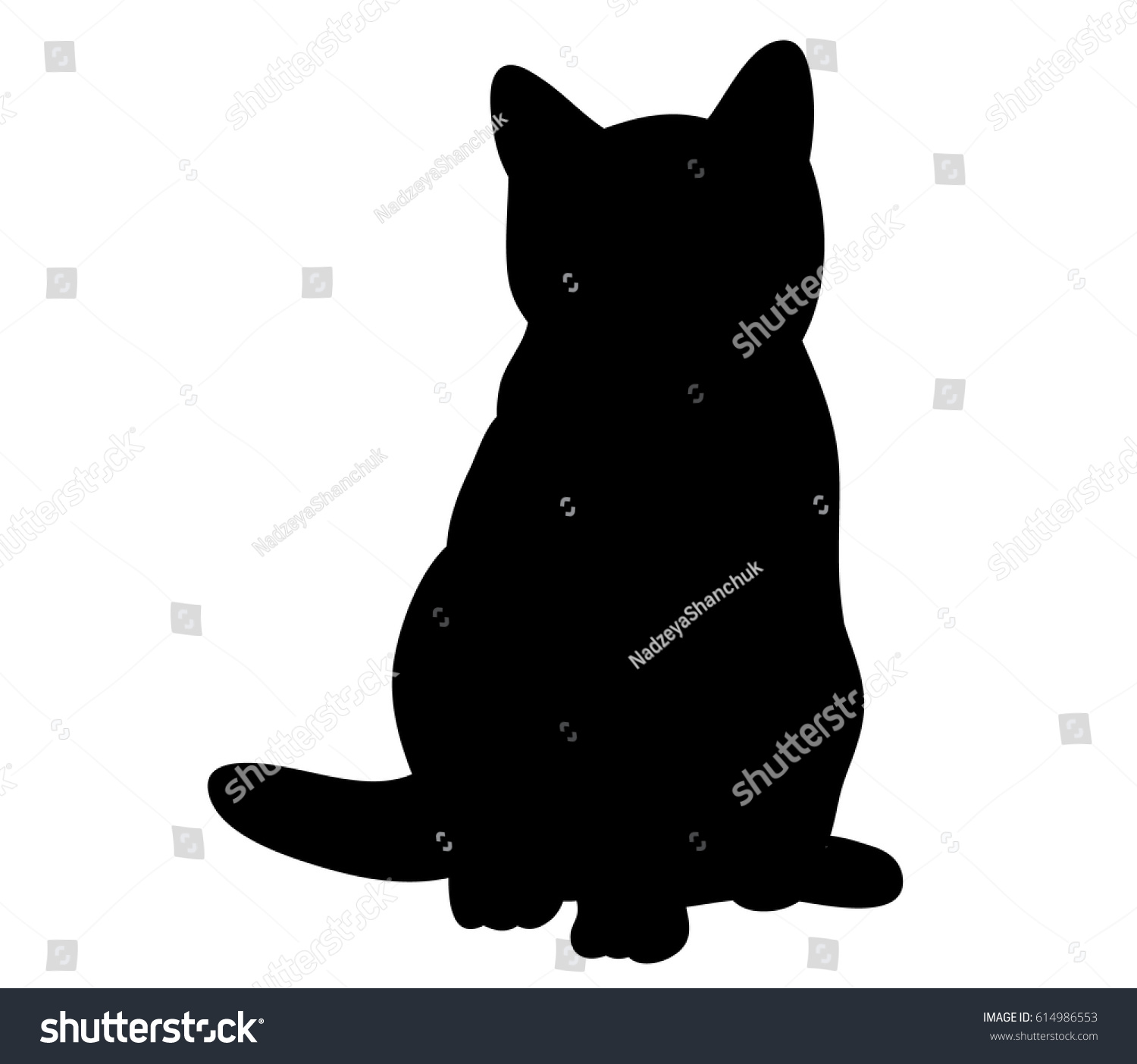 Illustration, vector, silhouette of kitten - Royalty Free Stock Vector ...