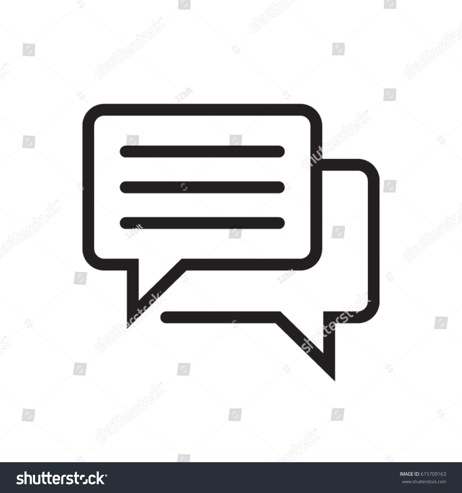 Blog, message speech balloon line flat vector icon for mobile application, button and website design. Illustration isolated on white background. EPS 10 design, logo, app, infographic. #615709163