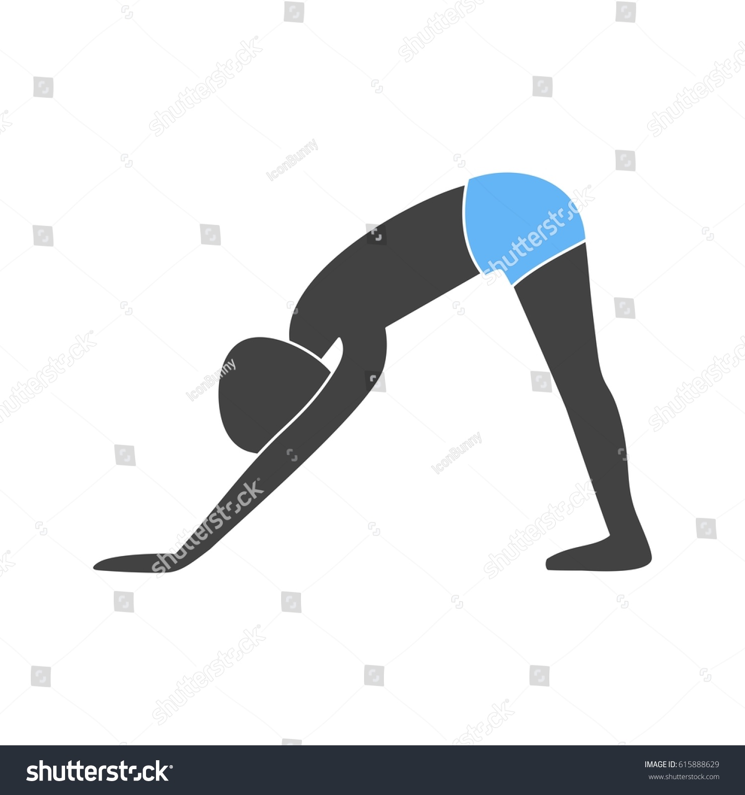 Downward Facing Dog Pose - Royalty Free Stock Vector 615888629 - Avopix.com