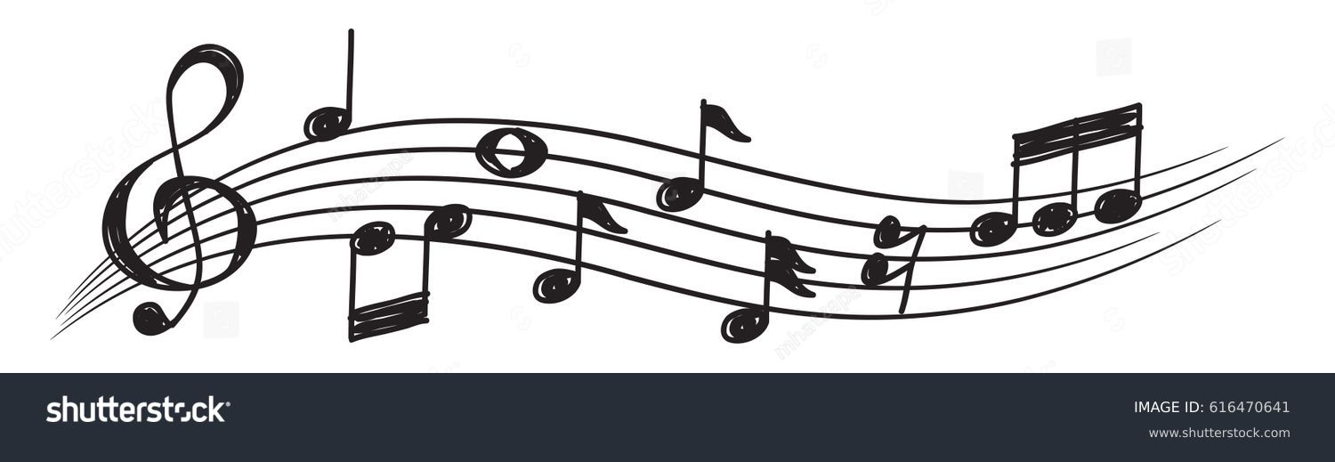 Music note design element in doodle style #616470641