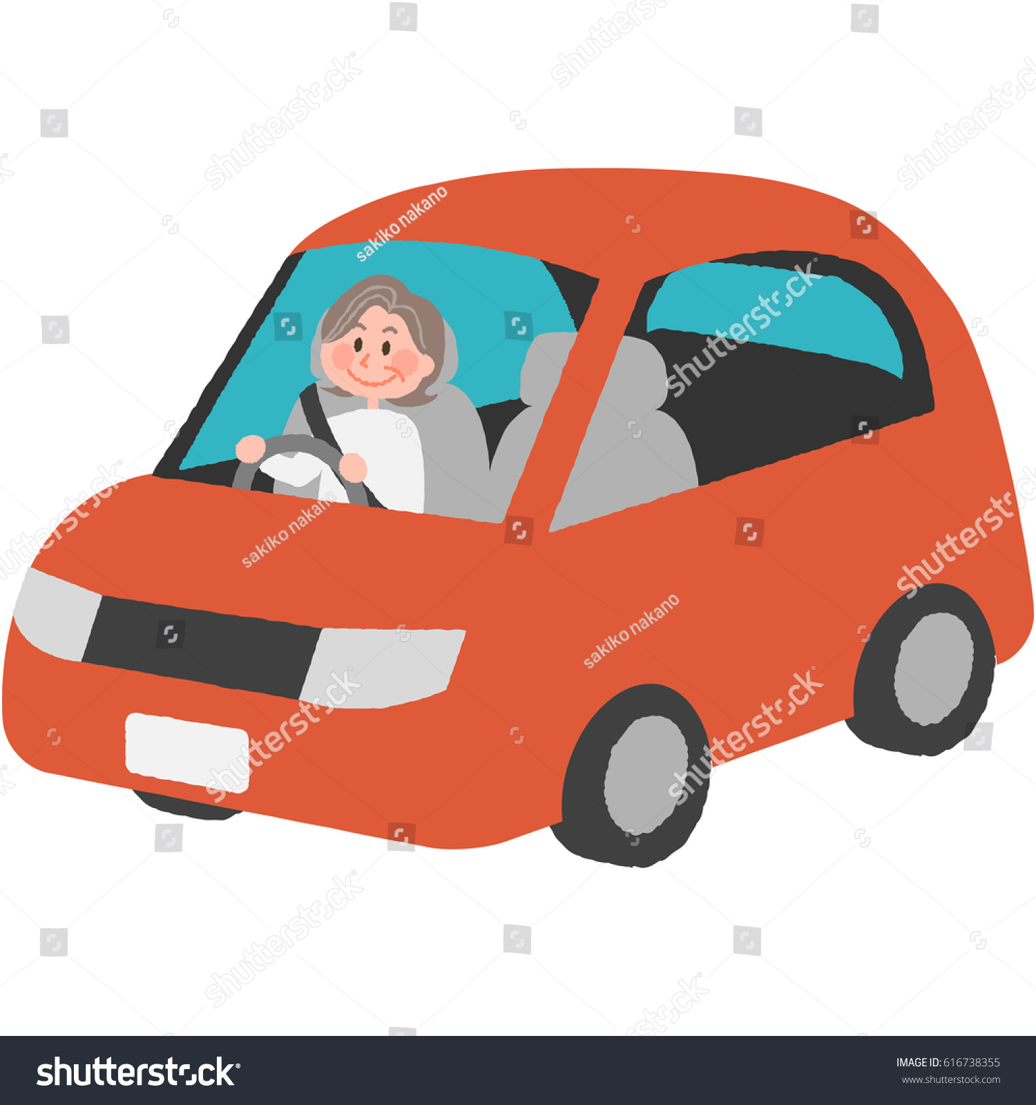 A Vector Illustration Of The Elderly Driver Royalty Free Stock Vector 616738355