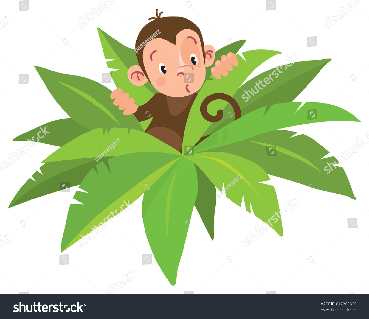 Little funny monkey - Royalty Free Stock Vector 617265866 - Avopix.com