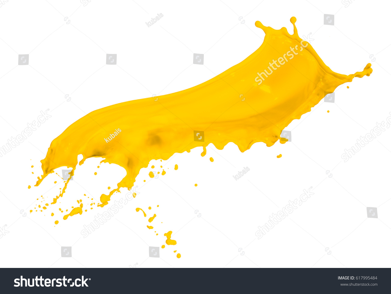 yellow paint splash isolated on white background #617995484